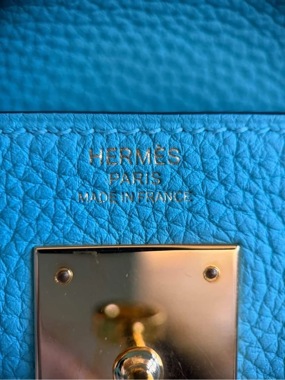 Hermes Kelly 28 Blue Atoll Togo GHW with Twilly & Rodeo Charm Authentic - Picture 7 of 11